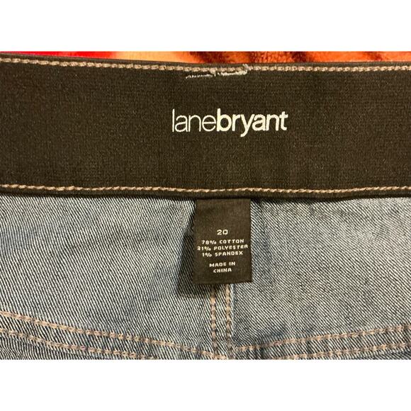 Lane Bryant Blue Jeans Women Sz 20 Short Wide Legged Dark Wash Stretch - Picture 6 of 10